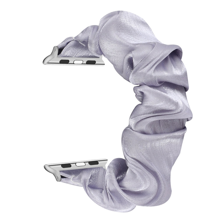 Shell Pattern Hair Ring Cloth Watch Band For Apple Watch Series 7 45mm / 6 & SE & 5 & 4 44mm / 3 & 2 & 1 42mm(Light Purple) by buy2fix