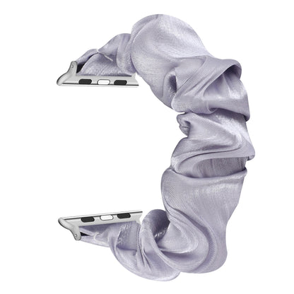 Shell Pattern Hair Ring Cloth Watch Band For Apple Watch Series 7 45mm / 6 & SE & 5 & 4 44mm / 3 & 2 & 1 42mm(Light Purple) by buy2fix