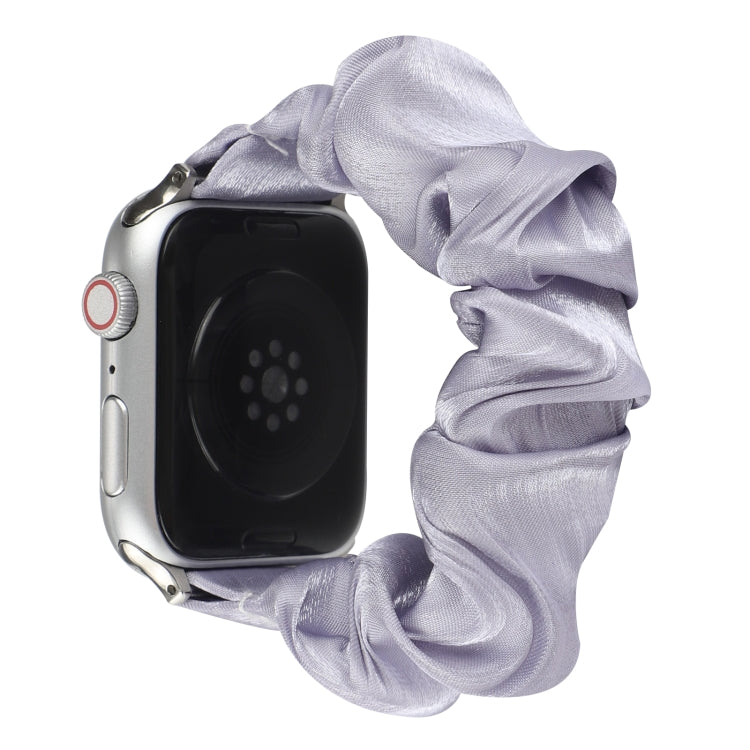 Shell Pattern Hair Ring Cloth Watch Band For Apple Watch Series 7 45mm / 6 & SE & 5 & 4 44mm / 3 & 2 & 1 42mm(Light Purple) by buy2fix