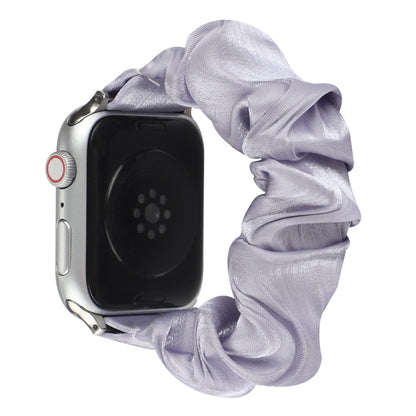 Shell Pattern Hair Ring Cloth Watch Band For Apple Watch Series 7 45mm / 6 & SE & 5 & 4 44mm / 3 & 2 & 1 42mm(Light Purple) by buy2fix