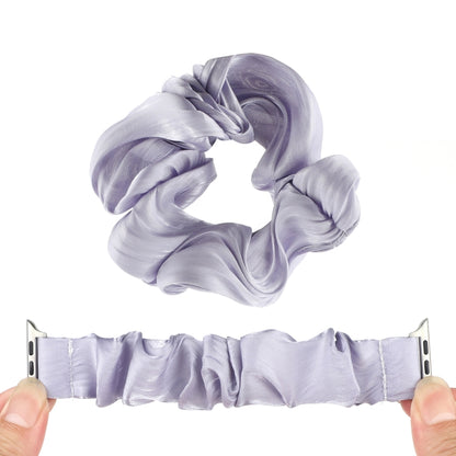 Shell Pattern Hair Ring Cloth Watch Band For Apple Watch Series 7 45mm / 6 & SE & 5 & 4 44mm / 3 & 2 & 1 42mm(Light Purple) by buy2fix