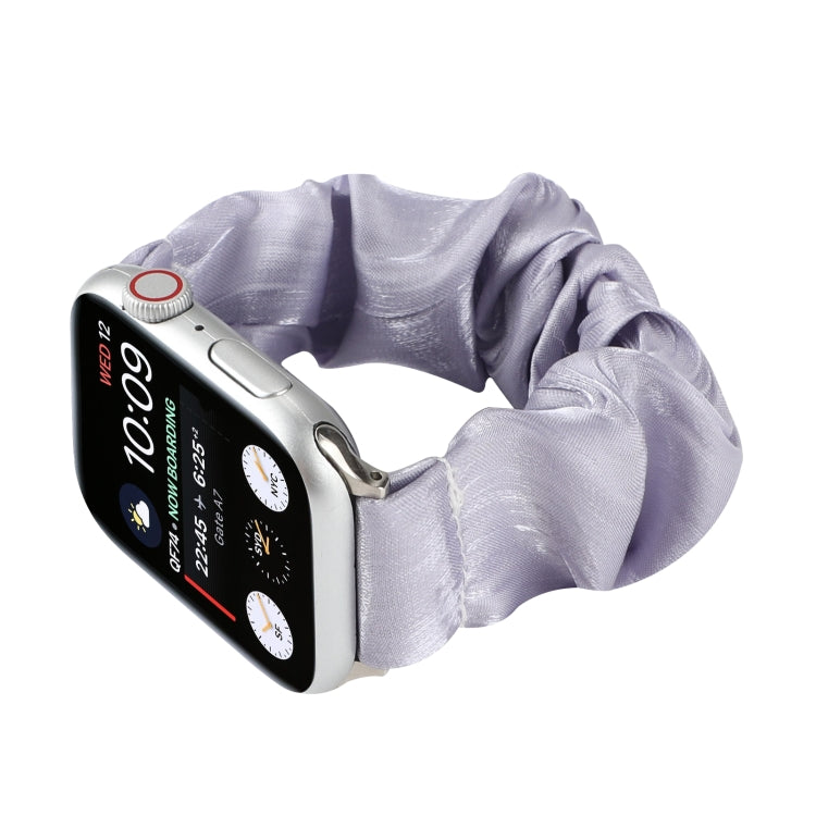 Shell Pattern Hair Ring Cloth Watch Band For Apple Watch Series 7 45mm / 6 & SE & 5 & 4 44mm / 3 & 2 & 1 42mm(Light Purple) by buy2fix