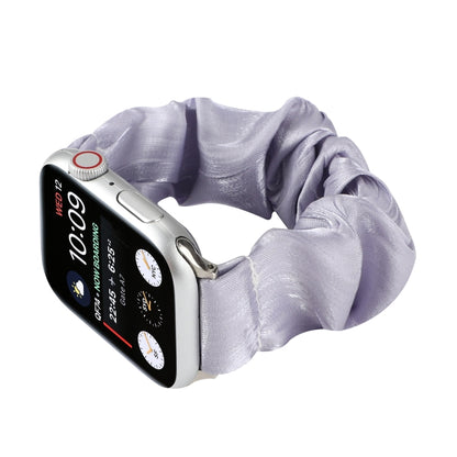 Shell Pattern Hair Ring Cloth Watch Band For Apple Watch Series 7 45mm / 6 & SE & 5 & 4 44mm / 3 & 2 & 1 42mm(Light Purple) by buy2fix