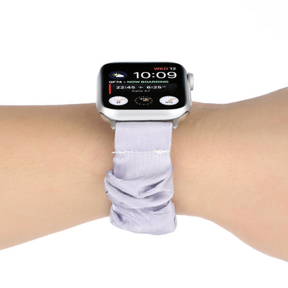 Shell Pattern Hair Ring Cloth Watch Band For Apple Watch Series 7 45mm / 6 & SE & 5 & 4 44mm / 3 & 2 & 1 42mm(Light Purple) by buy2fix
