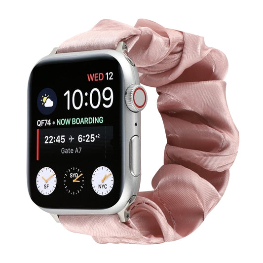 Shell Pattern Hair Ring Cloth Watch Band For Apple Watch Series 7 41mm / 6 & SE & 5 & 4 40mm / 3 & 2 & 1 38mm(Pink) by buy2fix