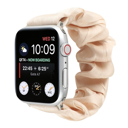 Shell Pattern Hair Ring Cloth Watch Band For Apple Watch Series 7 41mm / 6 & SE & 5 & 4 40mm / 3 & 2 & 1 38mm(Apricot) by buy2fix