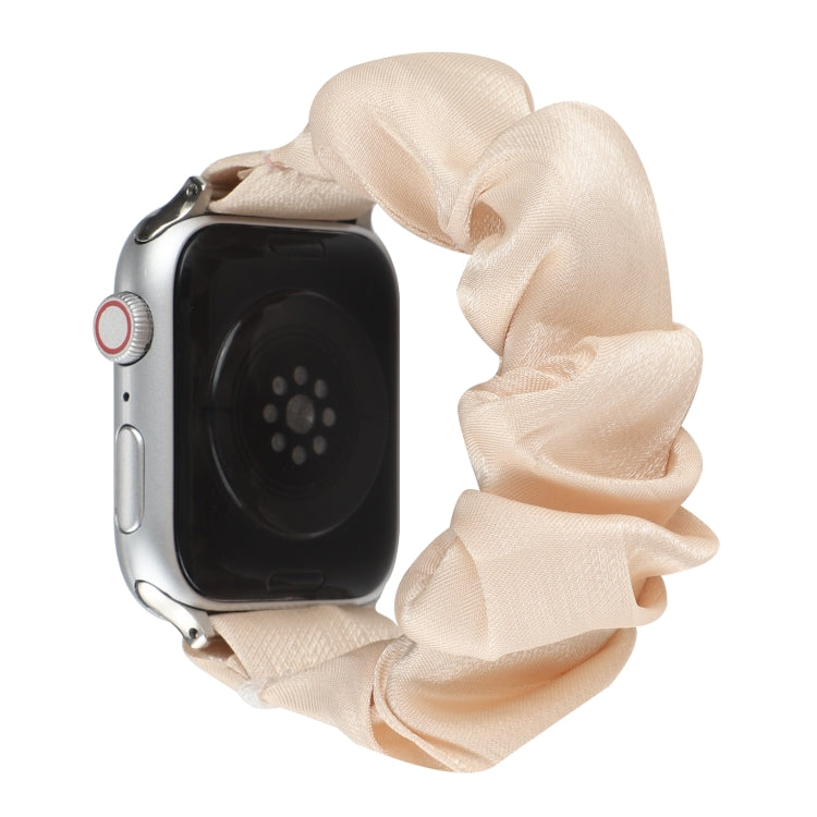 Shell Pattern Hair Ring Cloth Watch Band For Apple Watch Series 7 41mm / 6 & SE & 5 & 4 40mm / 3 & 2 & 1 38mm(Apricot) by buy2fix
