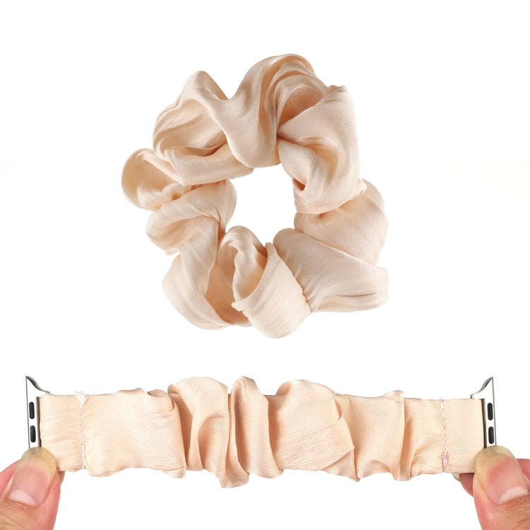 Shell Pattern Hair Ring Cloth Watch Band For Apple Watch Series 7 41mm / 6 & SE & 5 & 4 40mm / 3 & 2 & 1 38mm(Apricot) by buy2fix