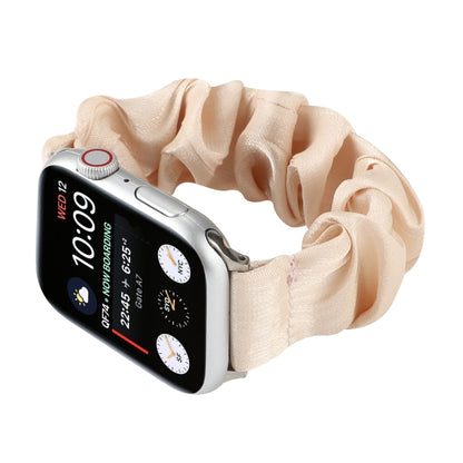 Shell Pattern Hair Ring Cloth Watch Band For Apple Watch Series 7 41mm / 6 & SE & 5 & 4 40mm / 3 & 2 & 1 38mm(Apricot) by buy2fix