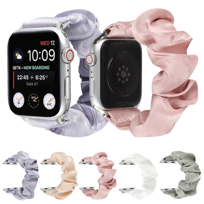 Shell Pattern Hair Ring Cloth Watch Band For Apple Watch Series 7 41mm / 6 & SE & 5 & 4 40mm / 3 & 2 & 1 38mm(Apricot) by buy2fix