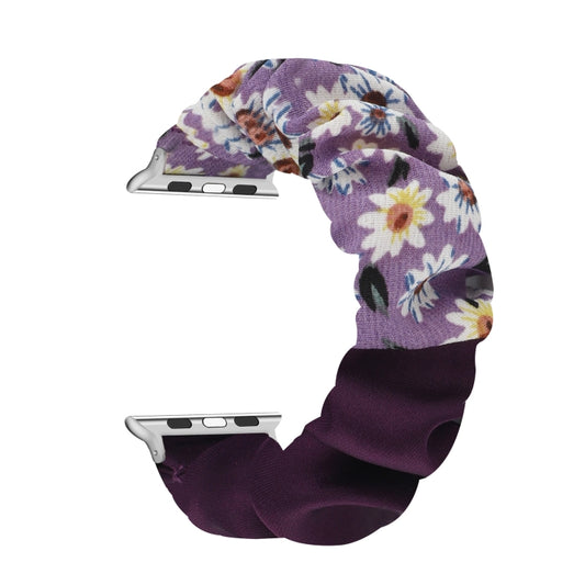 Butterfly Pattern Hair Ring Cloth Watch Band For Apple Watch Ultra 49mm&Watch Ultra 2 49mm / Series 9&8&7 45mm / SE 3&SE 2&6&SE&5&4 44mm / 3&2&1 42mm(F) by buy2fix