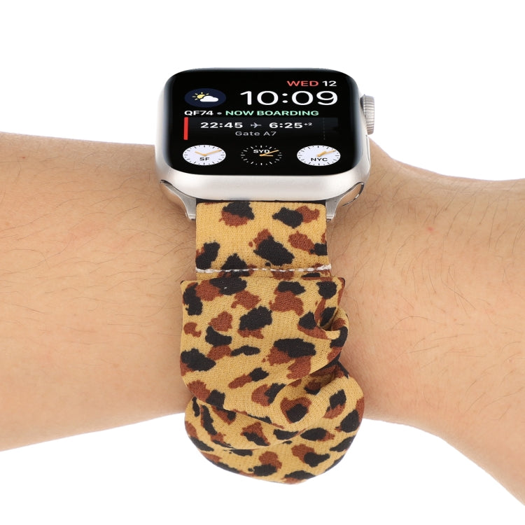 Butterfly Pattern Hair Ring Cloth Watch Band For Apple Watch Ultra 49mm&Watch Ultra 2 49mm / Series 9&8&7 45mm / SE 3&SE 2&6&SE&5&4 44mm / 3&2&1 42mm(G) by buy2fix