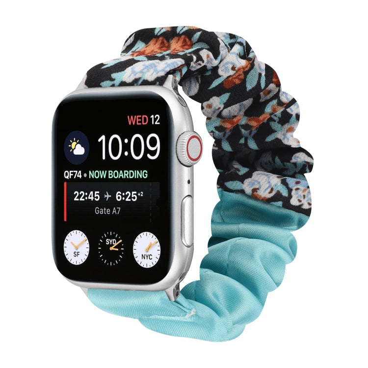Butterfly Pattern Hair Ring Cloth Watch Band For Apple Watch Ultra 49mm&Watch Ultra 2 49mm / Series 9&8&7 45mm / SE 3&SE 2&6&SE&5&4 44mm / 3&2&1 42mm(J) by buy2fix