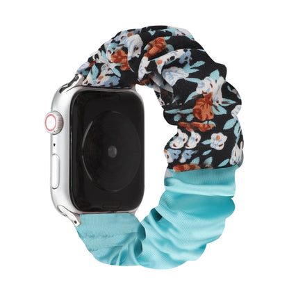 Butterfly Pattern Hair Ring Cloth Watch Band For Apple Watch Ultra 49mm&Watch Ultra 2 49mm / Series 9&8&7 45mm / SE 3&SE 2&6&SE&5&4 44mm / 3&2&1 42mm(J) by buy2fix