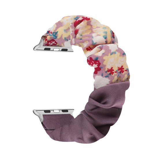 Butterfly Pattern Hair Ring Cloth Watch Band For Apple Watch Ultra 49mm&Watch Ultra 2 49mm / Series 9&8&7 45mm / SE 3&SE 2&6&SE&5&4 44mm / 3&2&1 42mm(L) by buy2fix