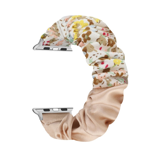 Butterfly Pattern Hair Ring Cloth Watch Band For Apple Watch Series 7 45mm / 6 & SE & 5 & 4 44mm / 3 & 2 & 1 42mm(P) by buy2fix