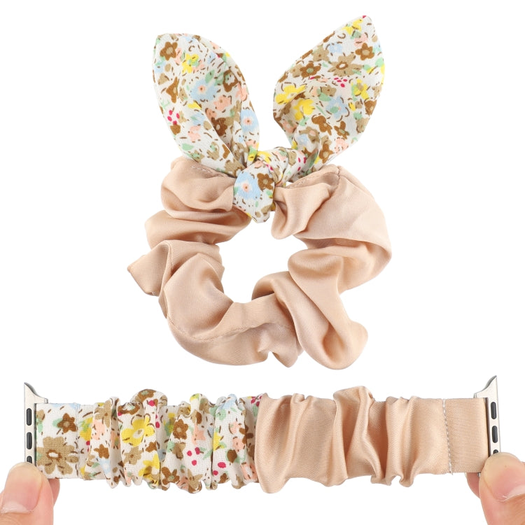 Butterfly Pattern Hair Ring Cloth Watch Band For Apple Watch Series 7 45mm / 6 & SE & 5 & 4 44mm / 3 & 2 & 1 42mm(P) by buy2fix