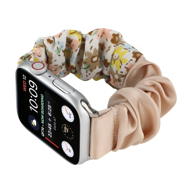 Butterfly Pattern Hair Ring Cloth Watch Band For Apple Watch Series 7 45mm / 6 & SE & 5 & 4 44mm / 3 & 2 & 1 42mm(P) by buy2fix