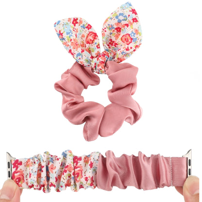 Butterfly Pattern Hair Ring Cloth Watch Band For Apple Watch Ultra 49mm&Watch Ultra 2 49mm / Series 9&8&7 45mm / SE 3&SE 2&6&SE&5&4 44mm / 3&2&1 42mm(Q) by buy2fix