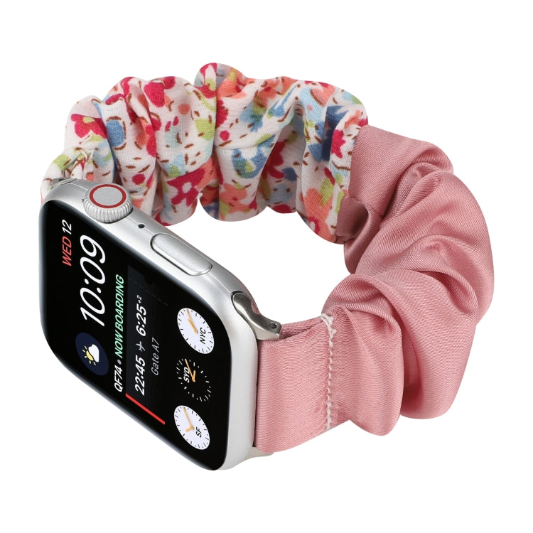 Butterfly Pattern Hair Ring Cloth Watch Band For Apple Watch Ultra 49mm&Watch Ultra 2 49mm / Series 9&8&7 45mm / SE 3&SE 2&6&SE&5&4 44mm / 3&2&1 42mm(Q) by buy2fix