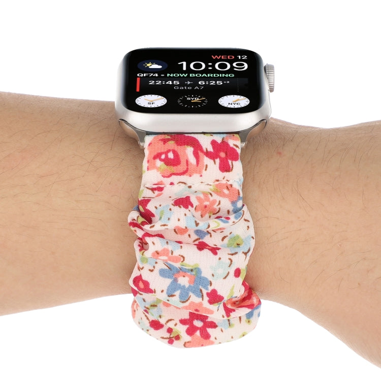 Butterfly Pattern Hair Ring Cloth Watch Band For Apple Watch Ultra 49mm&Watch Ultra 2 49mm / Series 9&8&7 45mm / SE 3&SE 2&6&SE&5&4 44mm / 3&2&1 42mm(Q) by buy2fix