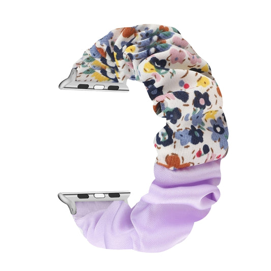 Butterfly Pattern Hair Ring Cloth Watch Band For Apple Watch Ultra 49mm&Watch Ultra 2 49mm / Series 9&8&7 45mm / SE 3&SE 2&6&SE&5&4 44mm / 3&2&1 42mm(R) by buy2fix