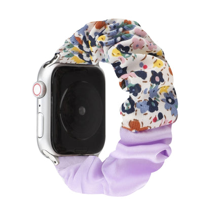 Butterfly Pattern Hair Ring Cloth Watch Band For Apple Watch Ultra 49mm&Watch Ultra 2 49mm / Series 9&8&7 45mm / SE 3&SE 2&6&SE&5&4 44mm / 3&2&1 42mm(R) by buy2fix
