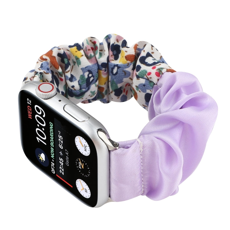 Butterfly Pattern Hair Ring Cloth Watch Band For Apple Watch Ultra 49mm&Watch Ultra 2 49mm / Series 9&8&7 45mm / SE 3&SE 2&6&SE&5&4 44mm / 3&2&1 42mm(R) by buy2fix