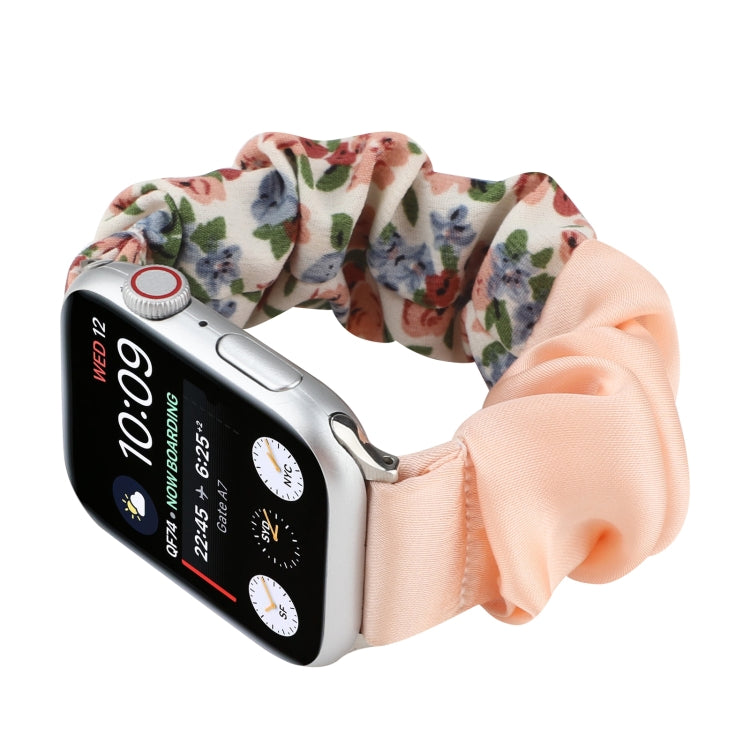 Butterfly Pattern Hair Ring Cloth Watch Band For Apple Watch Ultra 49mm&Watch Ultra 2 49mm / Series 9&8&7 45mm / SE 3&SE 2&6&SE&5&4 44mm / 3&2&1 42mm(S) by buy2fix