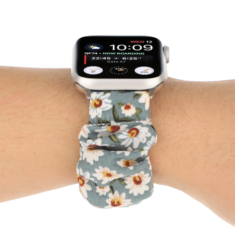 Butterfly Pattern Hair Ring Cloth Watch Band For Apple Watch Series 9&8&7 41mm / SE 3&SE 2&6&SE&5&4 40mm / 3&2&1 38mm(D) by buy2fix