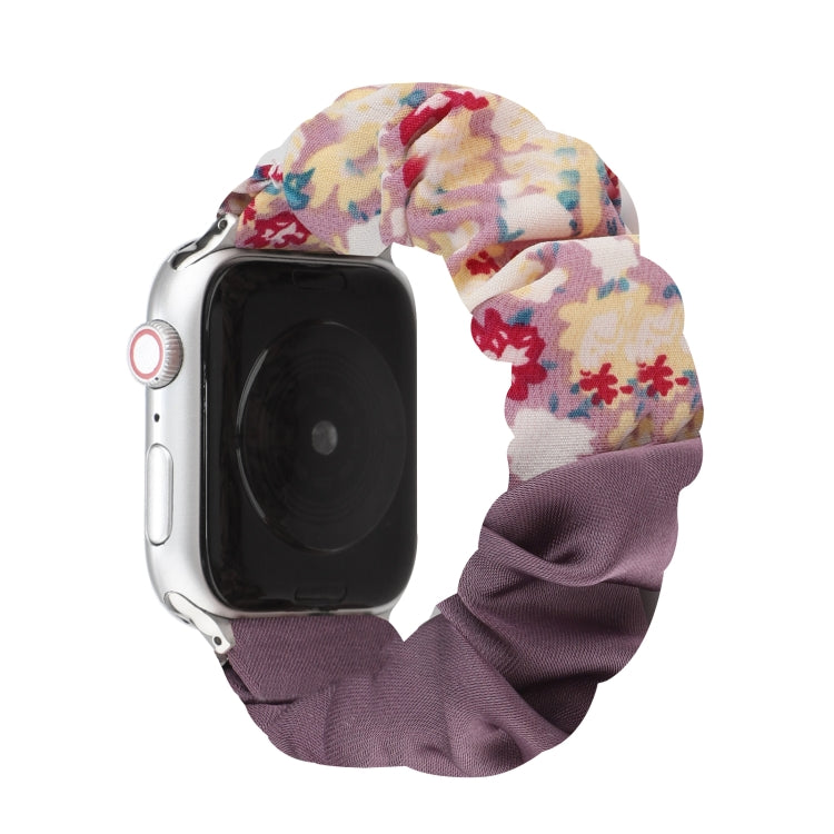 Butterfly Pattern Hair Ring Cloth Watch Band For Apple Watch Series 9&8&7 41mm / SE 3&SE 2&6&SE&5&4 40mm / 3&2&1 38mm(L) by buy2fix