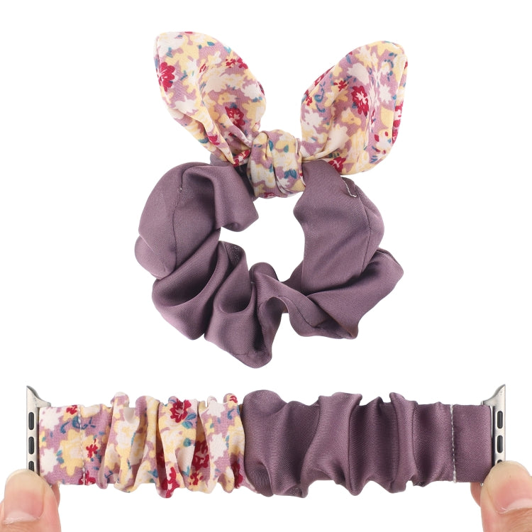 Butterfly Pattern Hair Ring Cloth Watch Band For Apple Watch Series 9&8&7 41mm / SE 3&SE 2&6&SE&5&4 40mm / 3&2&1 38mm(L) by buy2fix