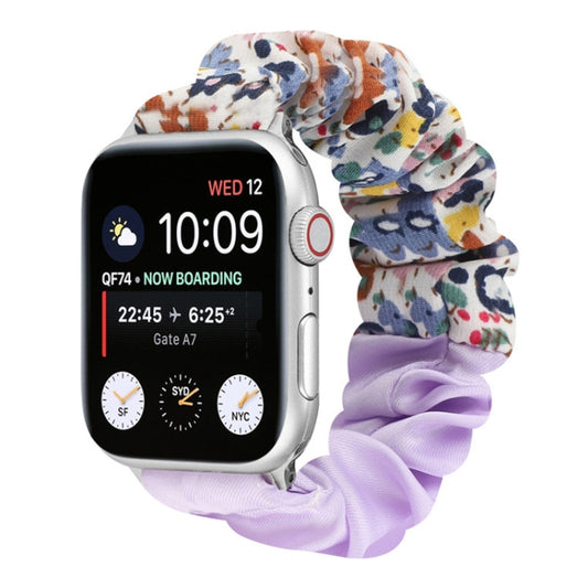 Butterfly Pattern Hair Ring Cloth Watch Band For Apple Watch Series 9&8&7 41mm / SE 3&SE 2&6&SE&5&4 40mm / 3&2&1 38mm(R) by buy2fix