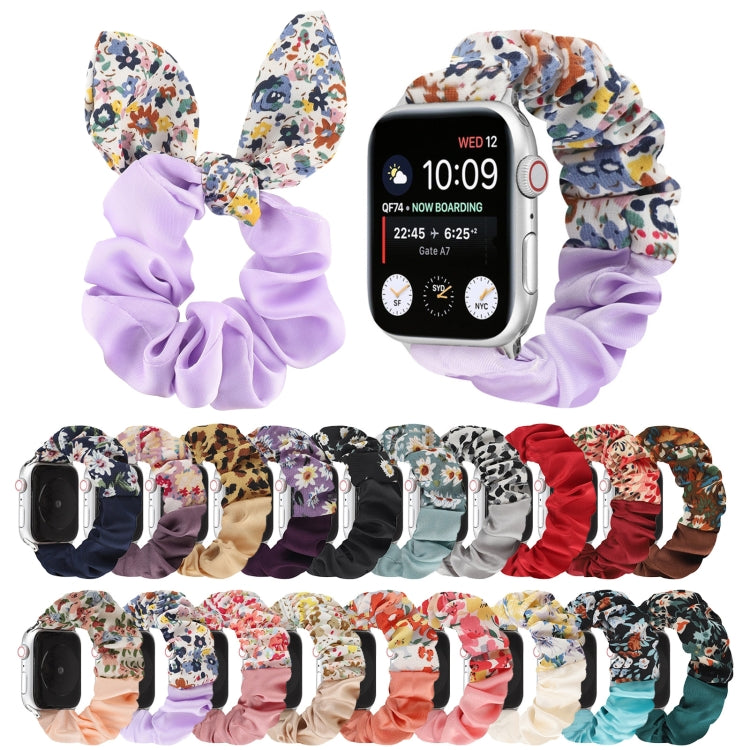 Butterfly Pattern Hair Ring Cloth Watch Band For Apple Watch Series 9&8&7 41mm / SE 3&SE 2&6&SE&5&4 40mm / 3&2&1 38mm(D) by buy2fix