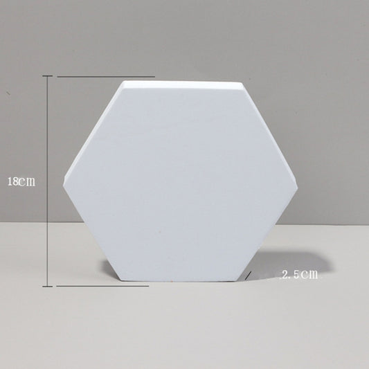 18 x 2cm Hexagon Geometric Cube Solid Color Photography Photo Background Table Shooting Foam Props(White) by buy2fix