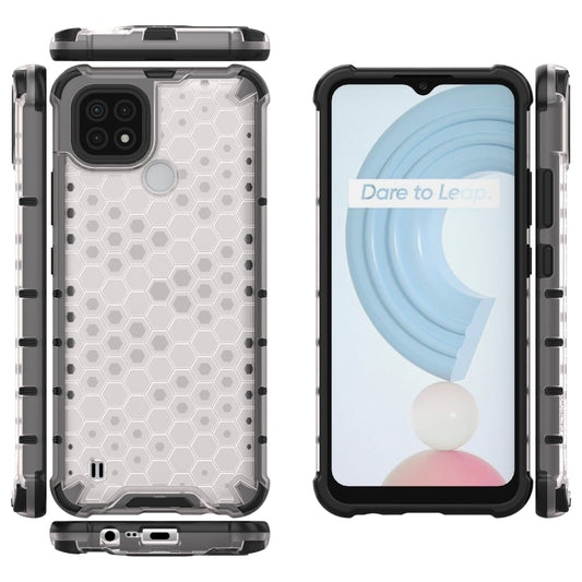 For OPPO Realme C21 Shockproof Honeycomb PC + TPU Case(White) by buy2fix
