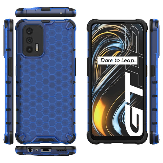 For OPPO Realme GT 5G Shockproof Honeycomb PC + TPU Case(Blue) by buy2fix
