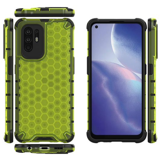 For OPPO Reno5 Z 5G Shockproof Honeycomb PC + TPU Case(Green) by buy2fix