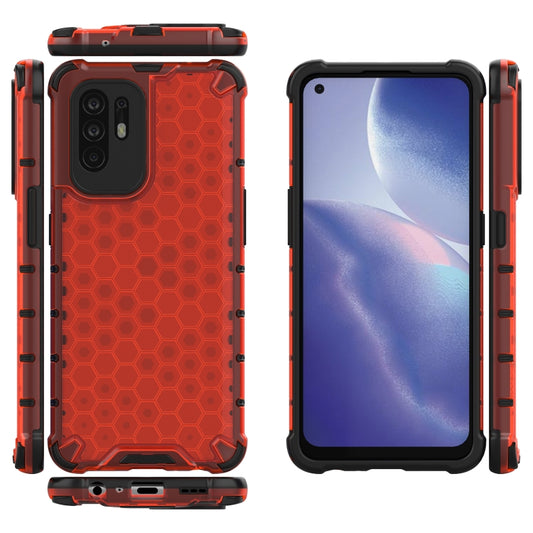 For OPPO Reno5 Z 5G Shockproof Honeycomb PC + TPU Case(Red) by buy2fix