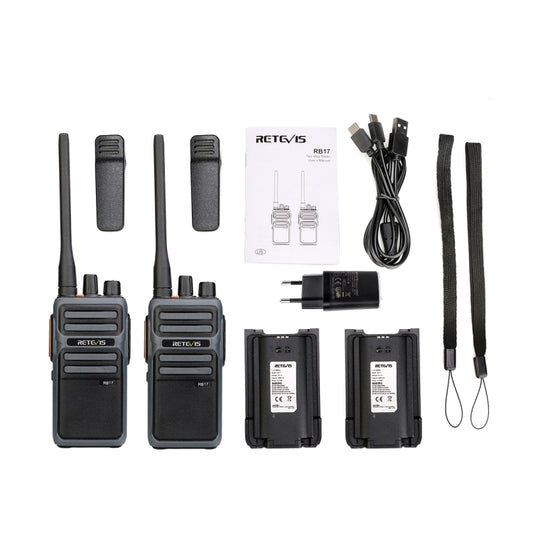 1 Pair RETEVIS RB617 PMR446 16CHS License-free Two Way Radio Handheld Walkie Talkie, EU Plug(Black) by RETEVIS