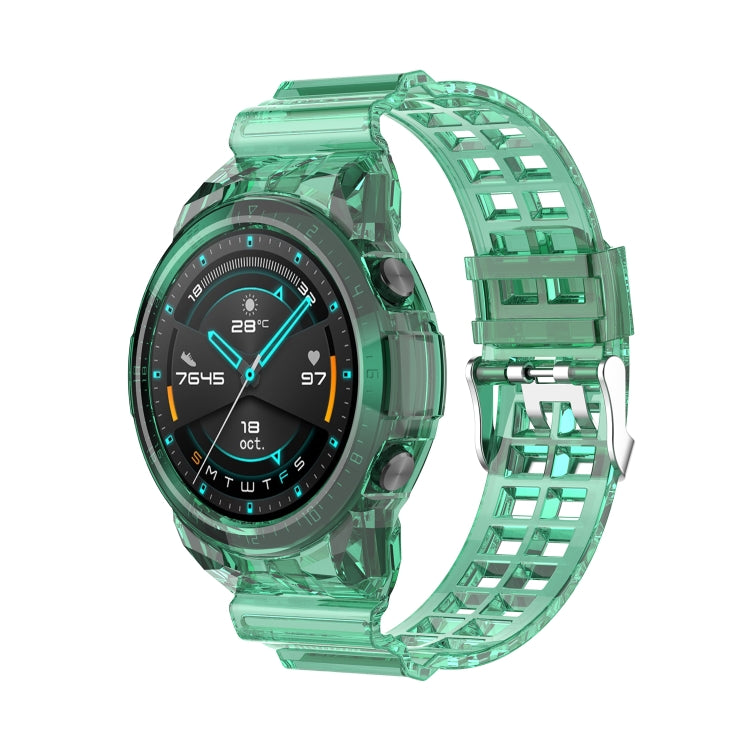 For Huawei Watch GT 2 46mm Silicone Integrated Translucent Watch Band(Green) by buy2fix