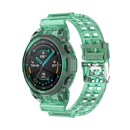 For Huawei Watch GT 2 46mm Silicone Integrated Translucent Watch Band(Green) by buy2fix
