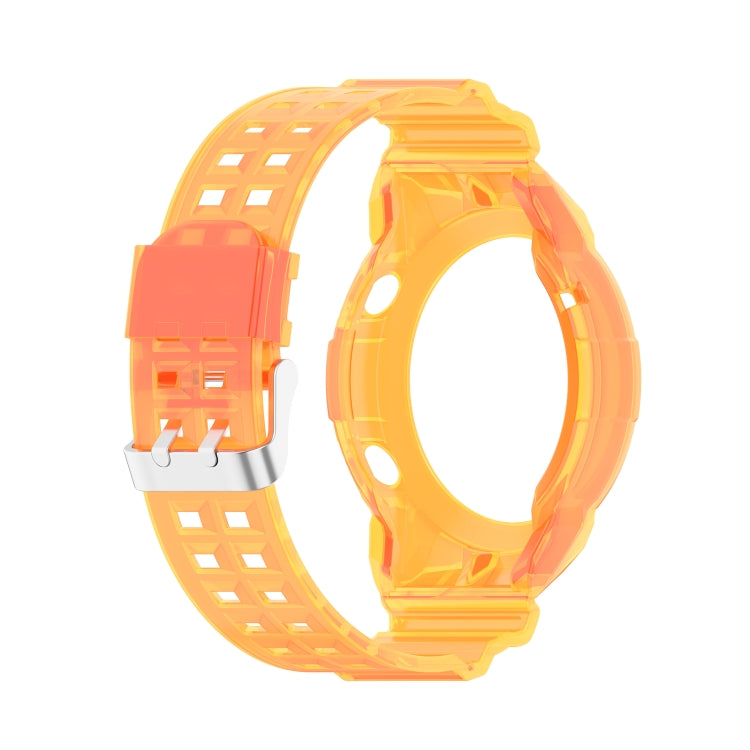 For Huawei Watch GT 2 46mm Silicone Integrated Translucent Watch Band (Orange) by buy2fix