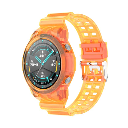 For Huawei Watch GT 2 46mm Silicone Integrated Translucent Watch Band (Orange) by buy2fix