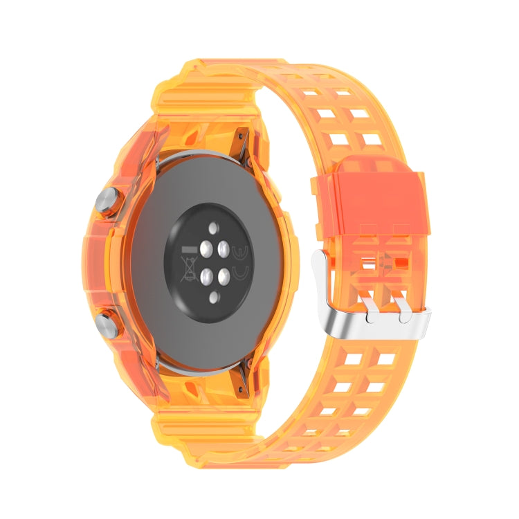 For Huawei Watch GT 2 46mm Silicone Integrated Translucent Watch Band (Orange) by buy2fix