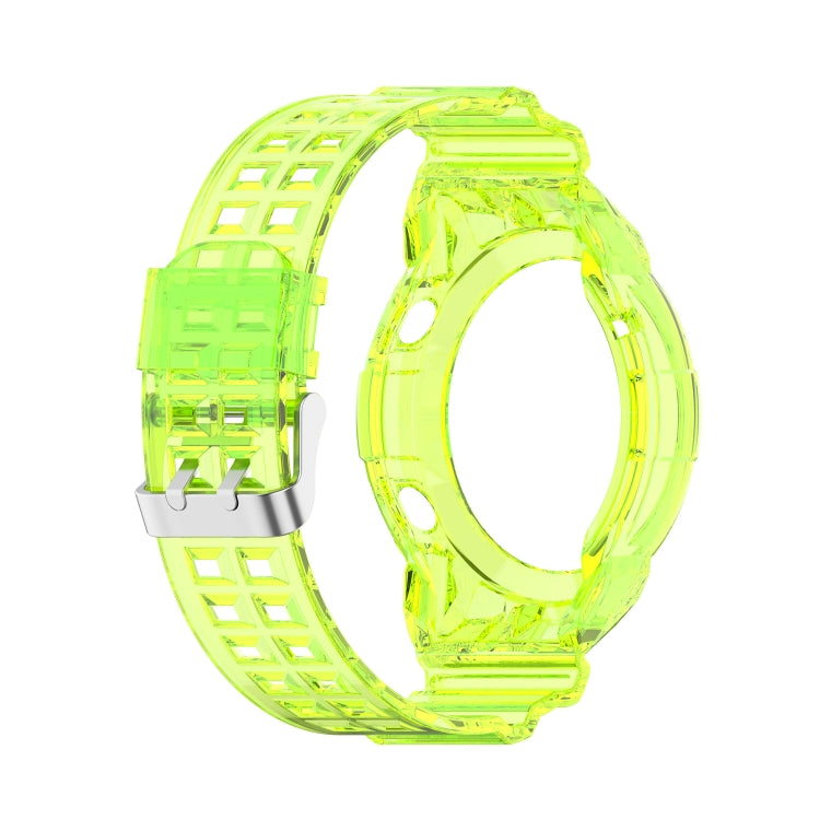 For Huawei Watch GT 2 46mm Silicone Integrated Translucent Watch Band (Lime Green) by buy2fix