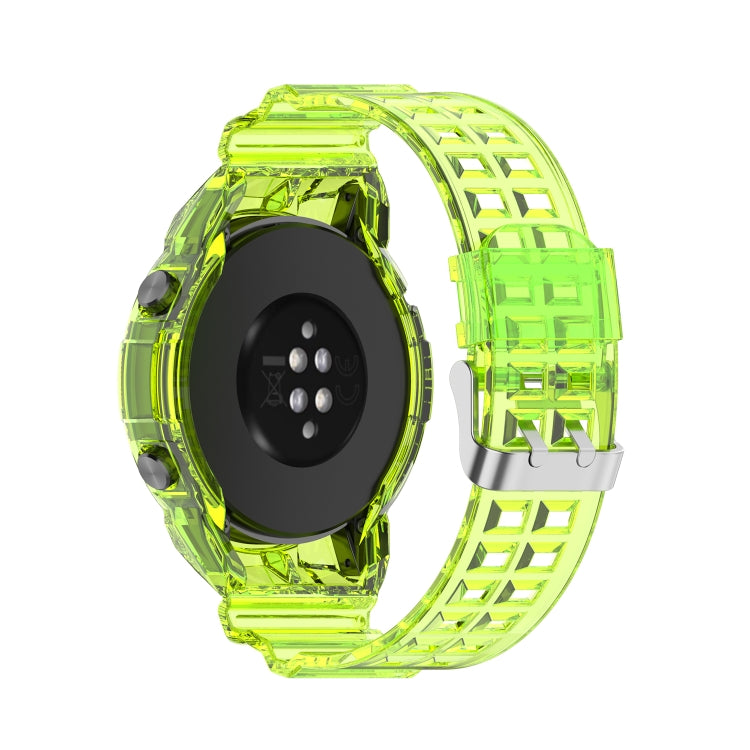 For Huawei Watch GT 2 46mm Silicone Integrated Translucent Watch Band (Lime Green) by buy2fix