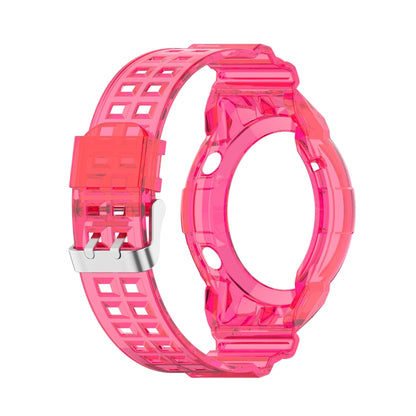 For Huawei Watch GT 2 46mm Silicone Integrated Translucent Watch Band (Rose Red) by buy2fix