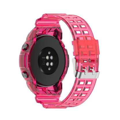 For Huawei Watch GT 2 46mm Silicone Integrated Translucent Watch Band (Rose Red) by buy2fix