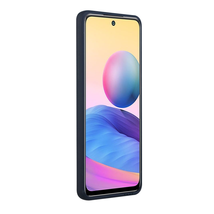 For Xiaomi Redmi Note 10 5G Card Slot Design Shockproof TPU Protective Case(Dark Blue) by buy2fix